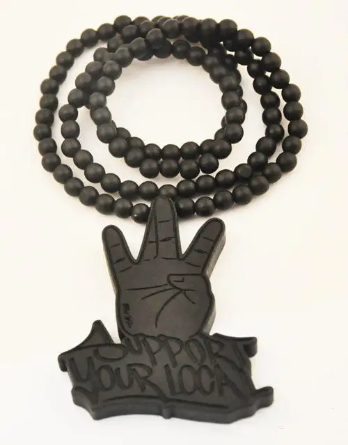 fahsion west side gangsta gesture hard core Good Wood necklaces hip hop