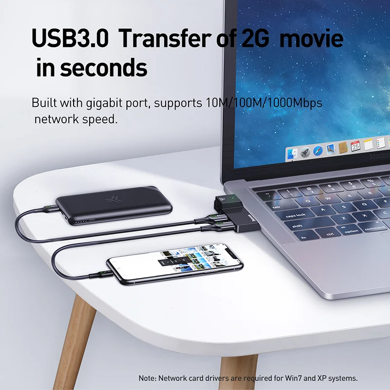 Baseus USB C док-станция USB 3,0 к USB 3,0 HDMI RJ45 док-станции для microsoft поверхности Go Pro Hero 4/5/6 usb-хаб Мульти USB разветвитель