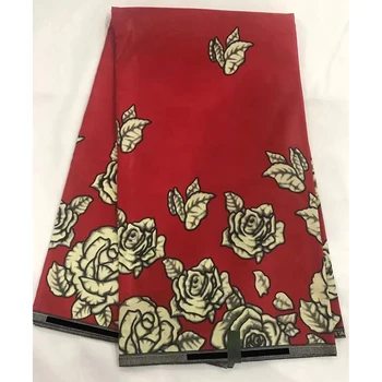 

6 Yards Red Mitex Wax Print/ African Fabrics Kitenge/Pagnes/Tissues Africain/ Lapa/Chitenge LSCW-238