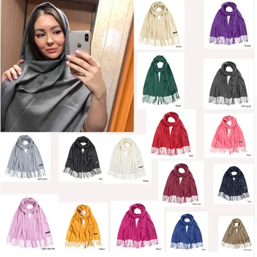

URDIAMOND New Winter Scarves For Women Shawls and Wraps Lady Pashmina Pure Long Cashmere Head Scarf Hijabs Stoles Drop Shipping