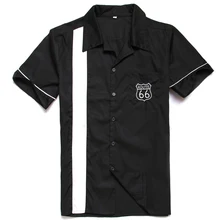 Высококачественная Мужская рубашка дизайн мужские ретро рубашки с коротким рукавом Размер s-xl хлопок 50's 60's винтажные повседневные рубашки