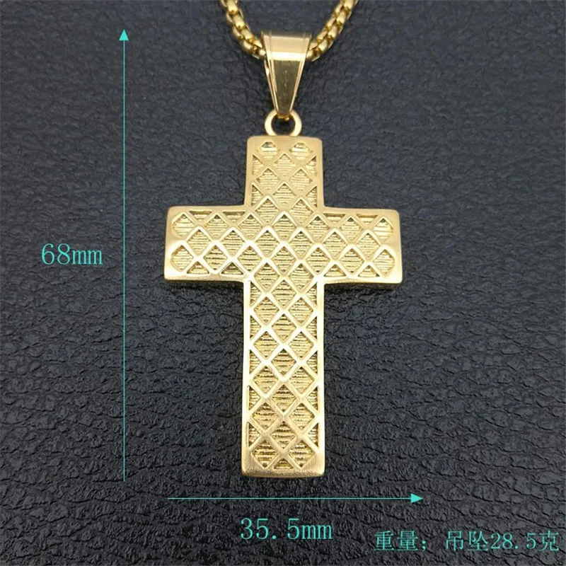 Религиозный Iced Out Bling Cross Подвески Ожерелья для женщин и мужчин золотой цвет