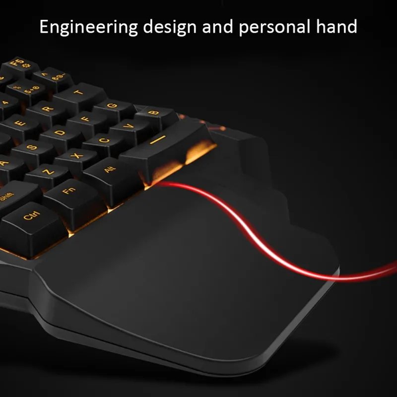  Backlit Keyboard One-hand Mechanical Gaming Keyboard Left Hand Support Game Play LOL / Dota / OW / 