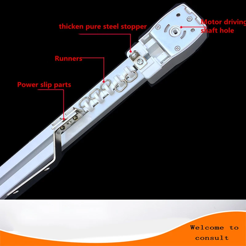 Top Quality Aluminum Electric Curtain Track Customizable Motorized Ceiling Mount Window Curtain Track for Smart Home