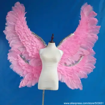 

EMS Free shipping Pure handmade creative handicraft angel wings cute pink fairy wings birthday gifts wedding party deco props