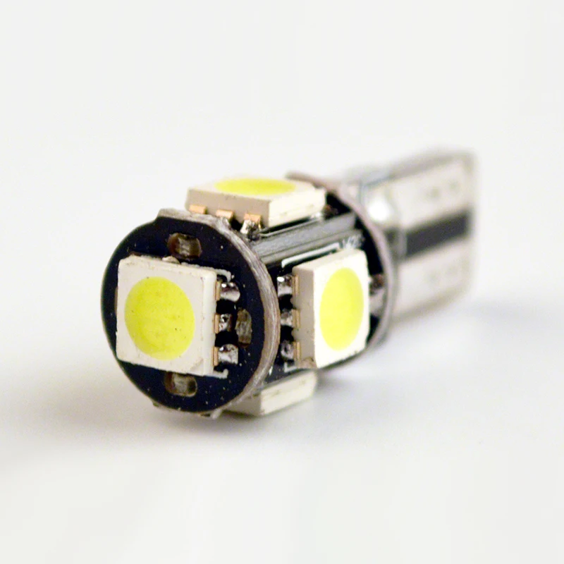 Hipppcron 10 x T10 CANBUS 5SMD 5050 SMD безотказная автомобильная лампа W5W 194 светодиодный авто задний светильник белый синий желтый красный цвет CAN BUS