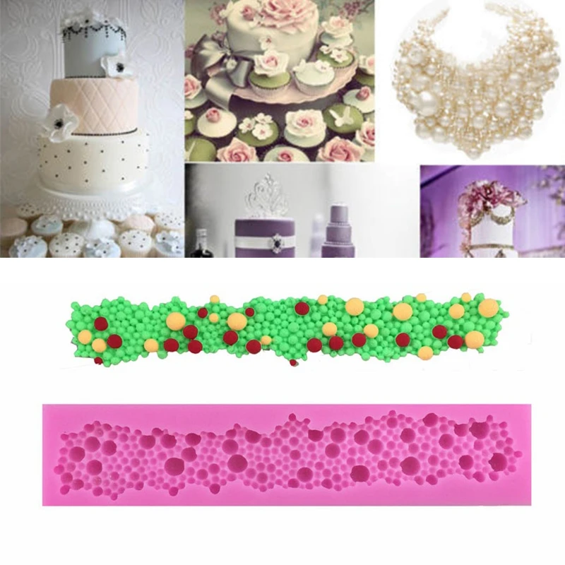 Pearls Beads Silicone Mould Fondant Cake Tools Cupcake Mold Border Sugar Paste DIY Cake Mold