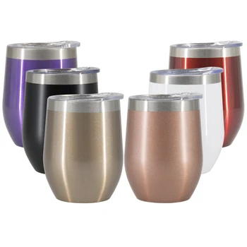 

Wholesale 9OZ Wine Cups Stainless Steel Tumber Double Wall Vacuum Insulated Tumbler Beer Tea Coffee Thermos Mugs in Stock