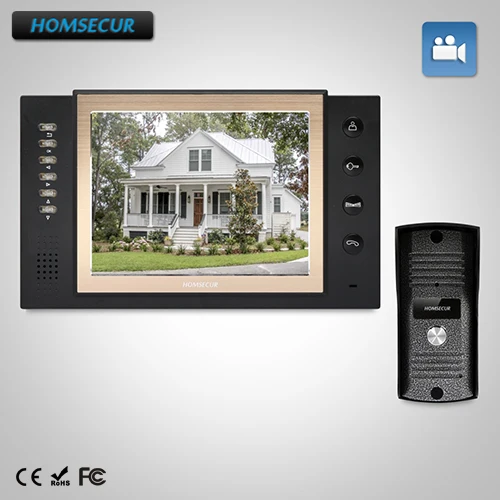 

HOMSECUR 8" Video Door Phone Intercom System+One Button Unlock for House/Flat TC031 + TM801R-B