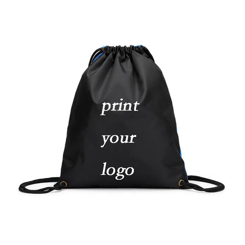 

300pcs Customize shopping bags Print your logo Waterproof drawstring bags polyester 210D 420D Women drawstring backpack