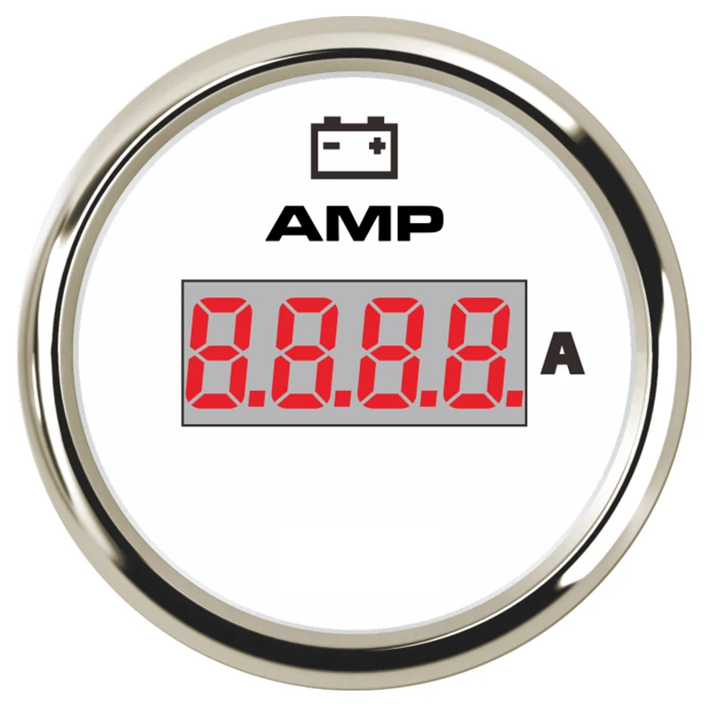 

52mm Car Ampermeter Digital Display DC AMP Meter Gauge fit Truck Auto Boat With 7 color LED Backlight + / - 150A Range