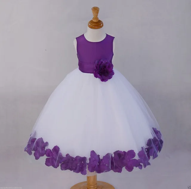 Blue and Purple Flower Girl Dress