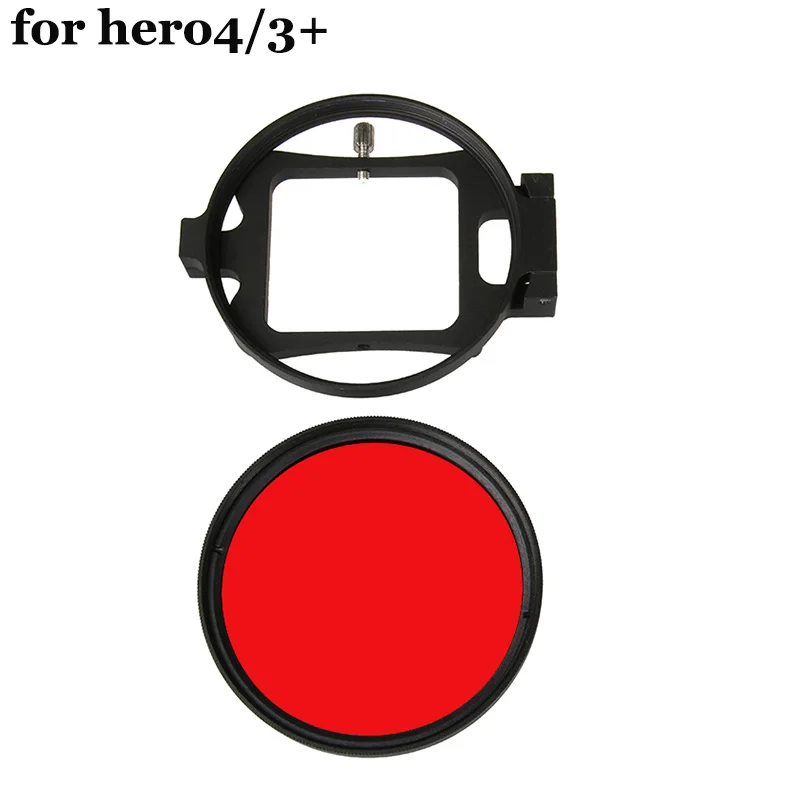 58 мм 16X hero 3+ HD макрообъектив адаптер кольцо объектив камеры красный фильтр для GoPro hero 4 3+ hero 4 Session черный аксессуары для камеры