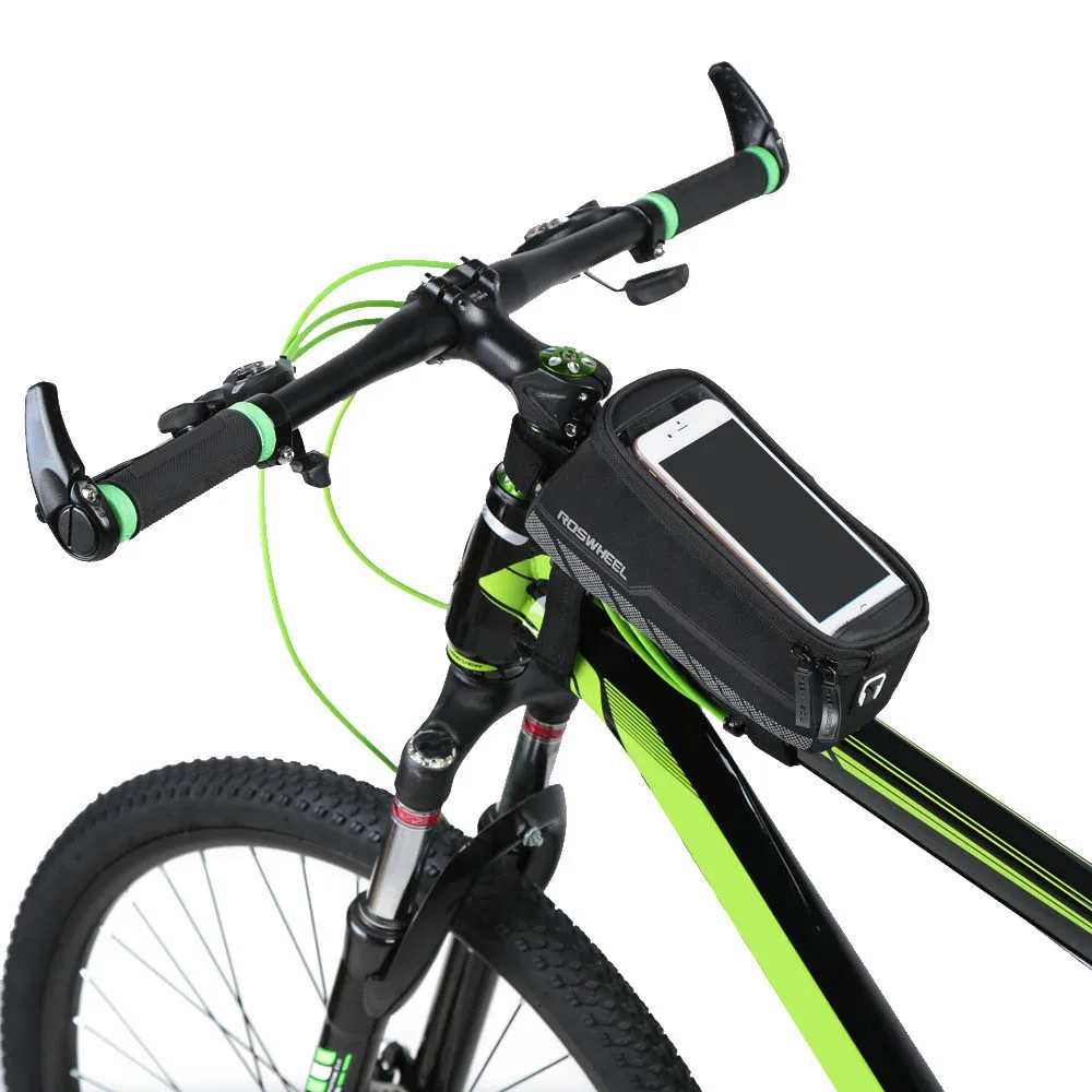 Cycling Bike Bicycle Frame Pannier Front Tube Pouch Bag Mobile Phone Holder
