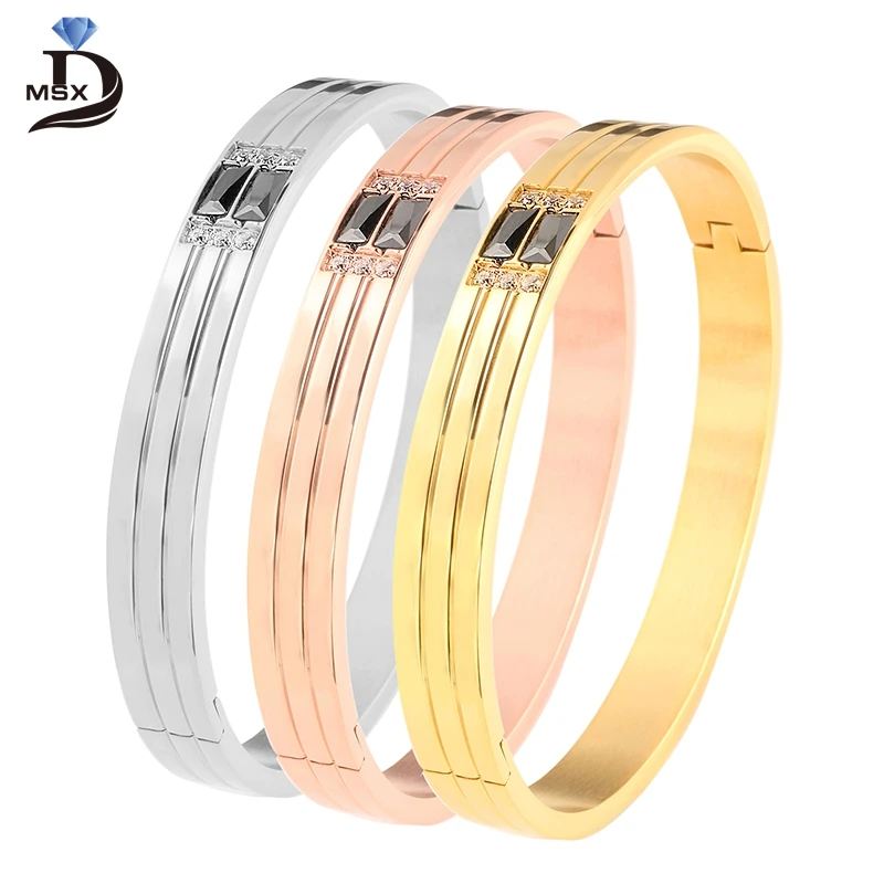 

MSX Couple Bangle Fashion Design Good Quality Stainless Steel Gold/Rose Gold/Silver Color Beautiful Jewelry Hot Sale Jewelry