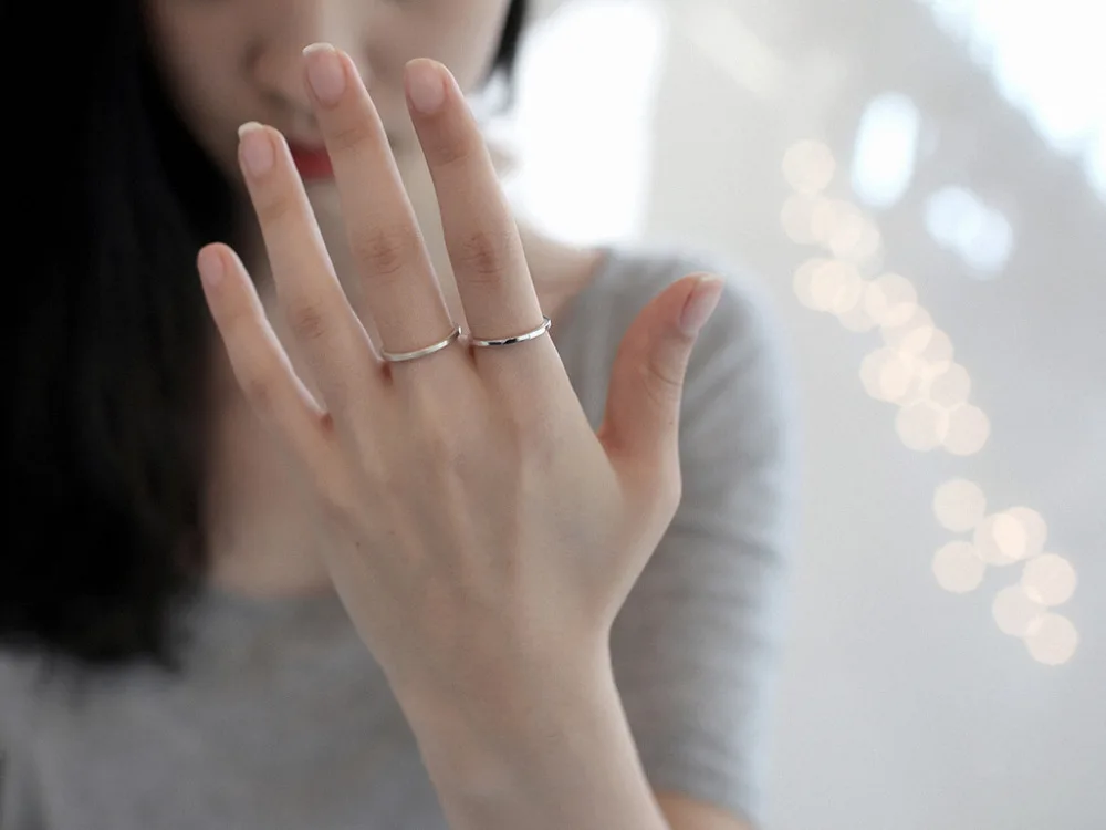 Новые подлинные 925 пробы серебряные круглые кольца для мужчин и женщин, гладкие тонкие маленькие Большие размеры, ювелирные изделия, кольцо с хвостом