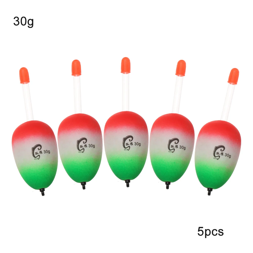 5 шт./компл. EVA светящаяся плавающая поплавки море рыболовная удочка ярких Жесткий Хвост живота поплавки 10 г/15 г/20 г/30 г/40 г/50 г/80 г/90 г/100 г - Цвет: 30g