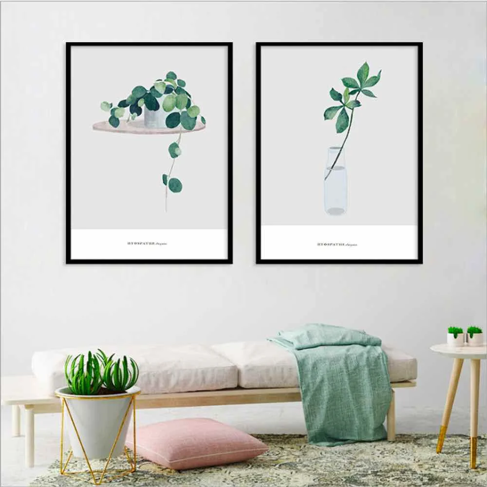

HAOCHU Pot Culture Painting Poster For Living Room Home Decor Painting Print Poster Simple Nordic Wall Picture Canvas Painting