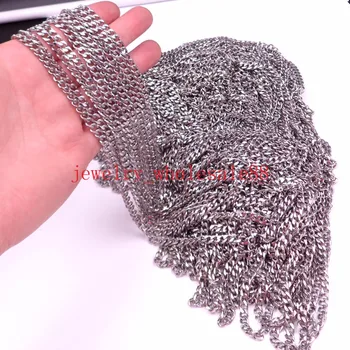 

Lot 5 meters 3mm/8mm Stainless steel Curb chain Jewelry findings Marking DIY Necklace wholesale