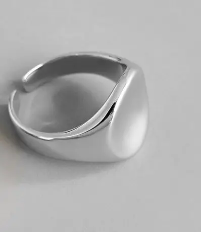 Silvology 925 стерлингового серебра глянцевые вогнутые Sureface кольца круглые высококачественные передовые модели кольца для женщин новые офисные ювелирные изделия - Цвет камня: Silver