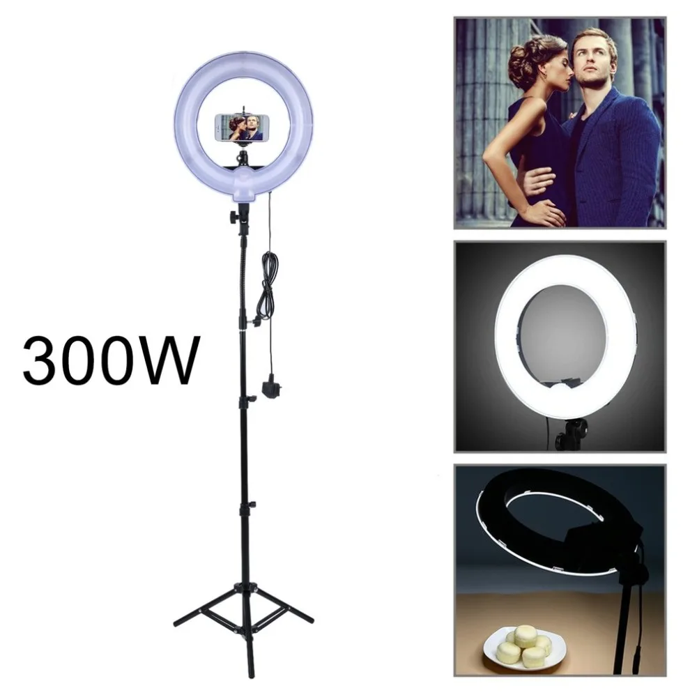 

14 Inch 300W Undimmable Fluorescent Studio Photo Video Ring Light With Stable 90cm Stand Photography Tool UK Plug NEW