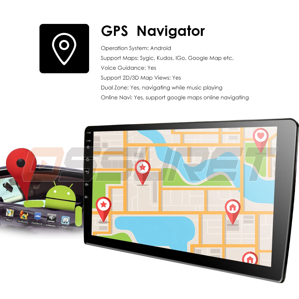 10 1 'ƈ Din Универсальный Android 9 0 автомобильный аудио плеер радио GPS навигация