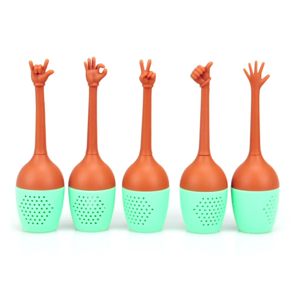 

Long Filter Palms Design Loose Tea Leaf Strainer Herbal Spice Infuser Handled Tools Filter Accessories Christmas Gift 5 styles