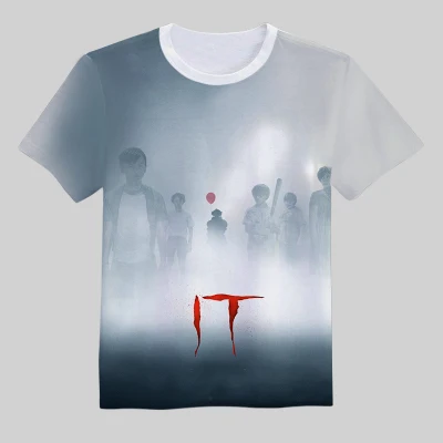 Новый фильм это Pennywise футболка клоун Стивен Кинг ужасов 1990 Косплей Tee|tee tee|tee t-shirttee