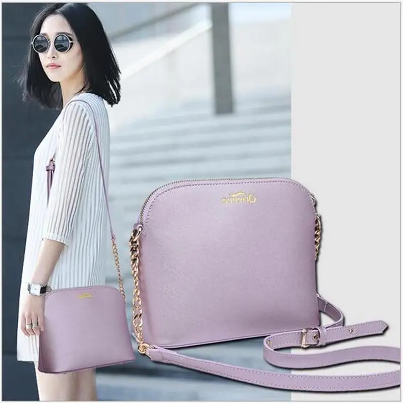 

2016 New Shell Bag Fashion Brands Alphabet Printing Shoulder Messenger Bag Metal Chain Messenger Bags