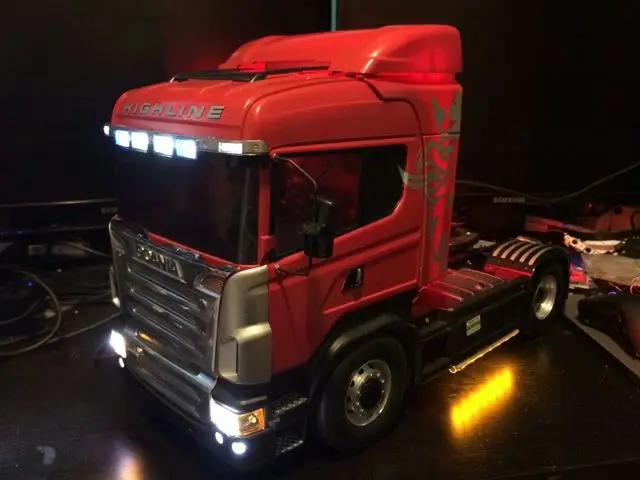 Шасси светодиодные фонари для 1/14 sca Tamiya RC8WD тракторный прицеп грузовик Benz 1851 3363 MAN