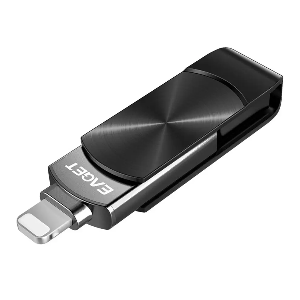 EAGET I66 USB 3,0 OTG 64G 128G металлическая Флешка шифрование флэш-накопитель с отверстием для ключей диск для iPhone PC ноутбук черный красный