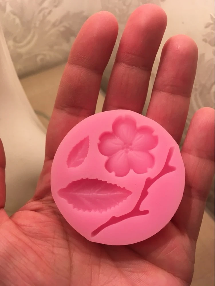 3D Food-grade Silicone Mold Peach Blossom Shapes Cake Chocolate Candy Jello Silicone Decorating Mould Tool
