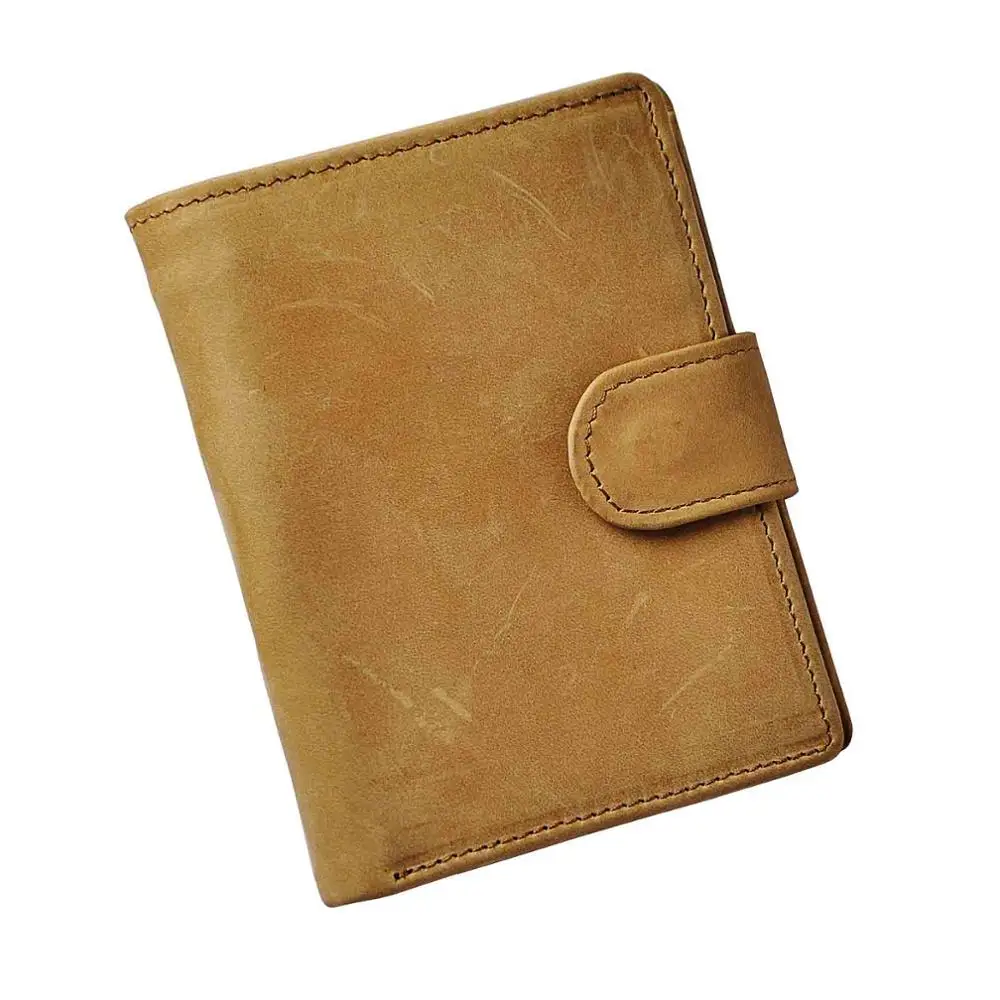 Мужской бумажник из натуральной кожи, Винтажный дизайн большой вместительности, стандартный кошелек, дамская сумочка на застежке для мужчин 515 - Цвет: brown