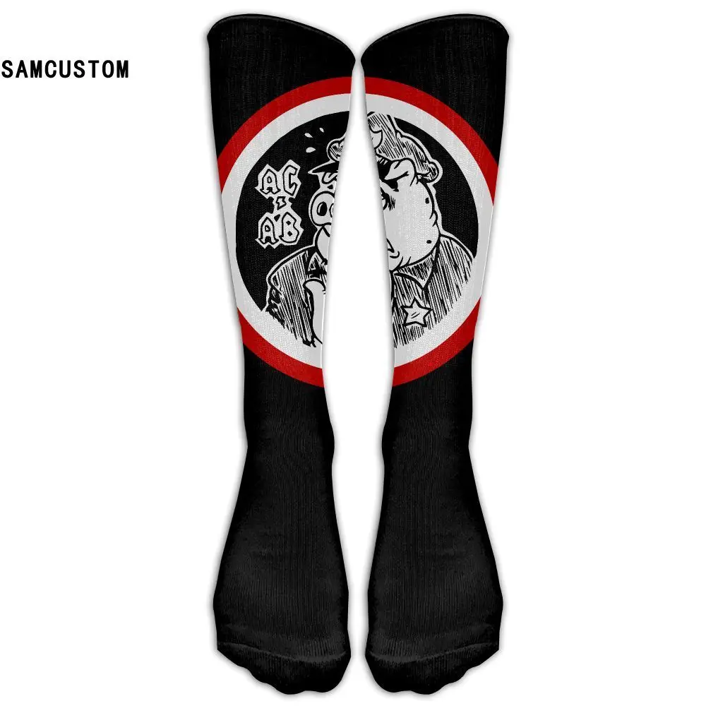 

SAMCUSTOM ACAB 3D Printing Long Stocking Fashion Knee Socks Women Cotton High Over The Knee Stockings For Ladies Girls Warm