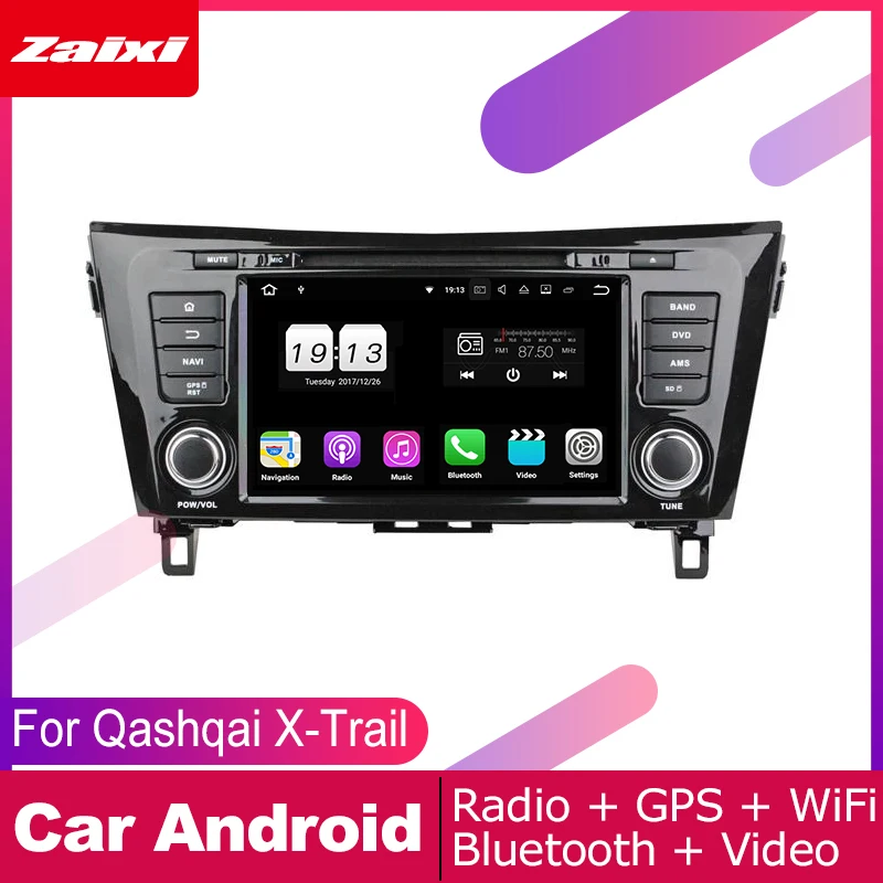 ZaiXi android автомобильный dvd gps мультимедийный плеер для Nissan Qashqai X Trail 2013 ~ 2019 Навигатор