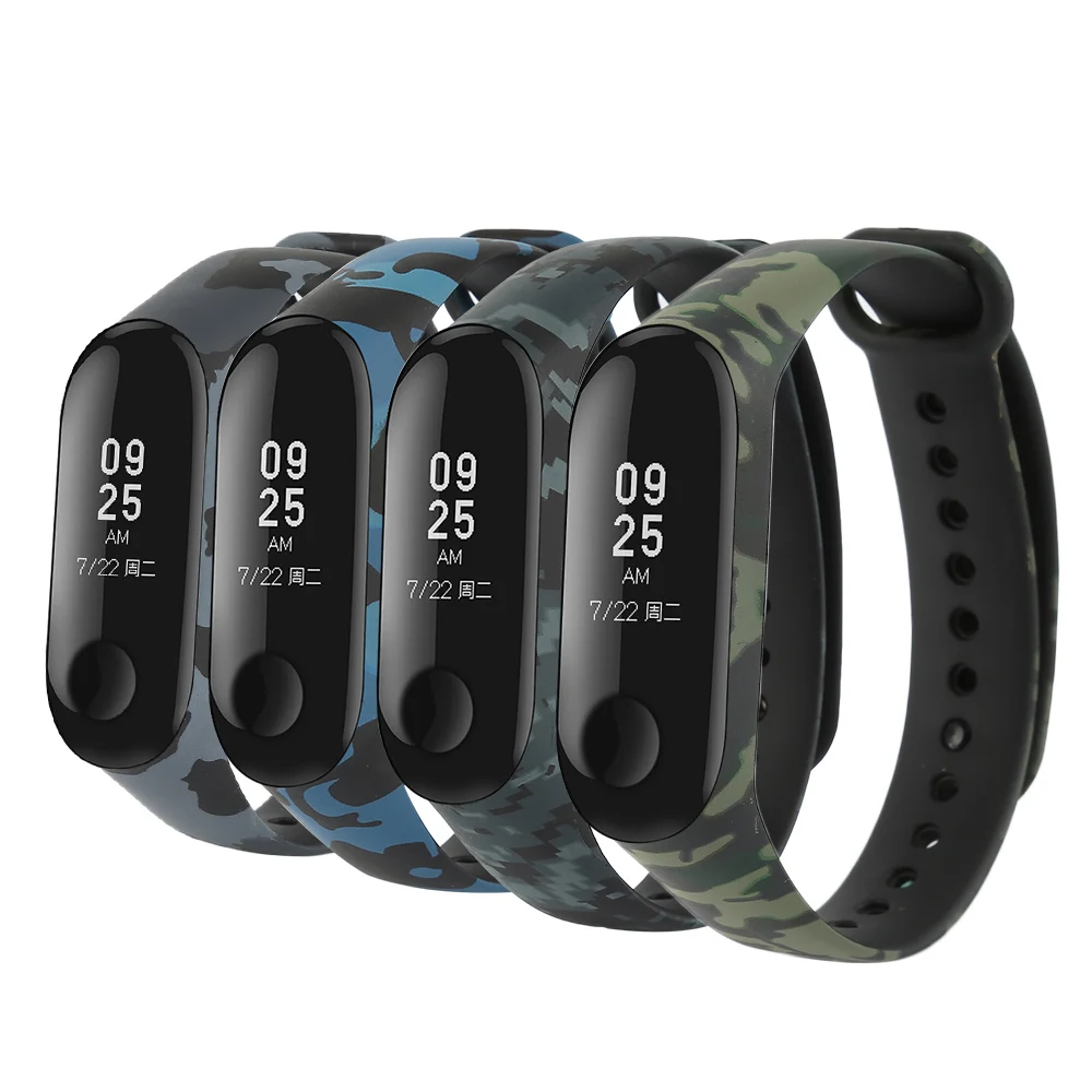Камуфляжный браслет для Xiaomi mi Band 3 сменный силиконовый смарт-браслета аксессуары