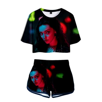 

Hot trend t-shirt summer charm sexy printing Polaris 3D T-shirt women's 2019 new 3D fashion sports T-shirt + shorts two-piece