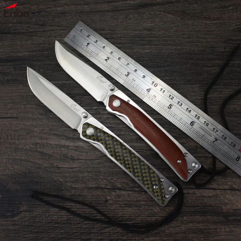 Enlan L03 серии карманный складной Ножи 8Cr13Mov лезвия деревянной ручкой Открытый Отдых Охота выживания многофункциональный брелок для ключей EDC ножи