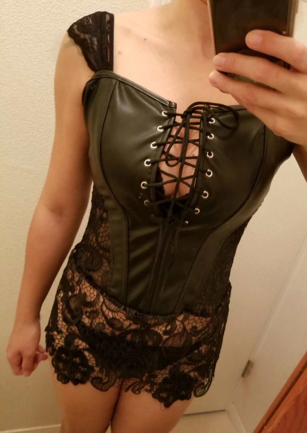 S-6XL Plus Size 2018 Sexy Lingerie Women Black Faux Leather and Lace Burlesque Steampunk Corset Dress Gothic Bustier Corsets (6)