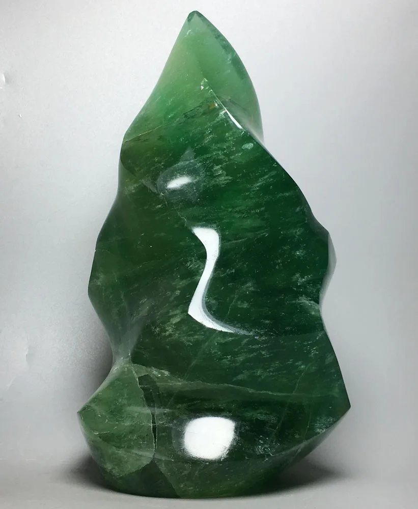 

1046g Natural perfect fluorite flame mineral specimen buddha incense burner