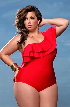 plus size ruffle swimsuit