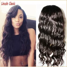 Cheap And Best Quality Unprocessed Virgin Peruvian Lace Front Wig Body Wave Glueless Lace Wigs With Side Part Bleached Knots
