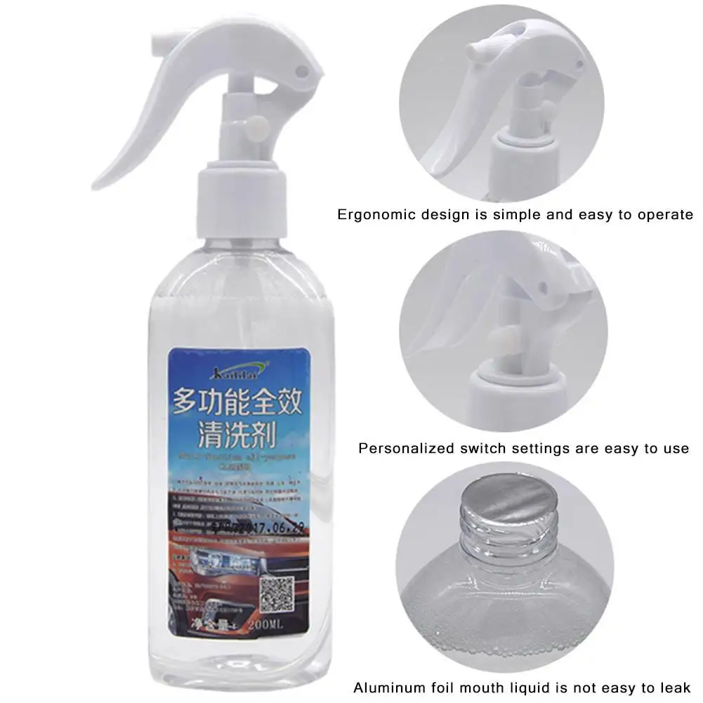 200ML New Multi-Functional Foam Cleaner All- Purpose Water Cleaner Car Interior Cleaning Agent