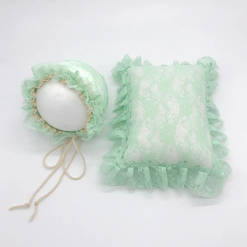 Newborn Photography Props Accessories Baby Photography Lace Hat+Pillow Set Baby Girl Photo Prop Accessory Studio Fotografia Hats