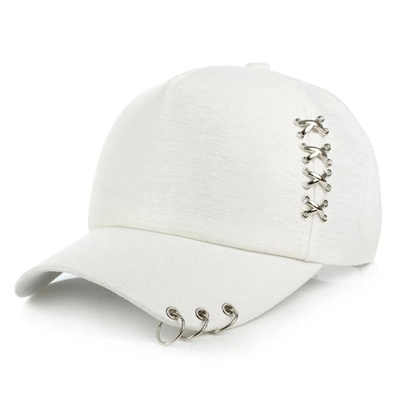 2018 nuevo BTS anillo de Piercing creativo gorra de béisbol Punk Gorras hueso Masculino Femenino Beisbol Hip Hop Gorras de béisbol Unisex