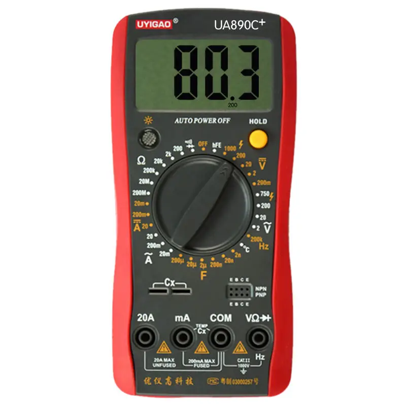 

LIXF-UYIGAO Digital Multimeter UA890C+ Plastic Shell