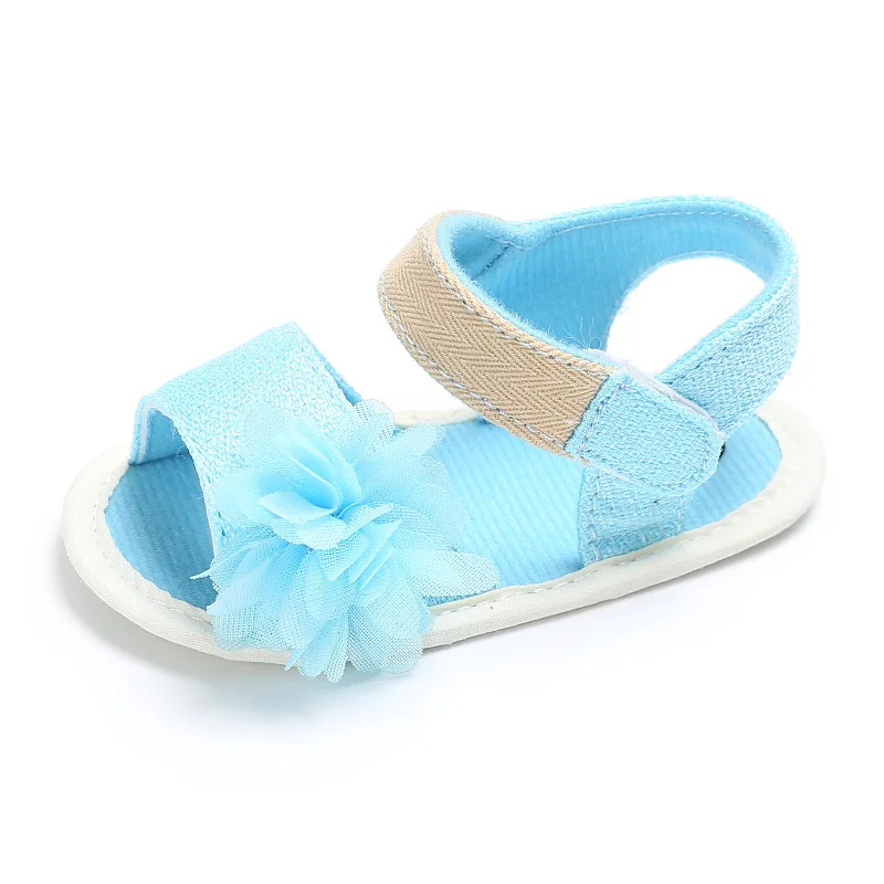 Летние модельные туфли для новорожденных девочек; новые хлопковые детские сандалии; детские мокасины с цветочным рисунком; нескользящие