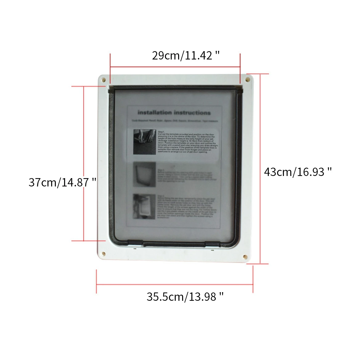 Auto Lockable Dog Door Pet Gates Door Transparent Flap Dog Door Easy Install Crates Dog Small Pet Tunnel ABS Plastic