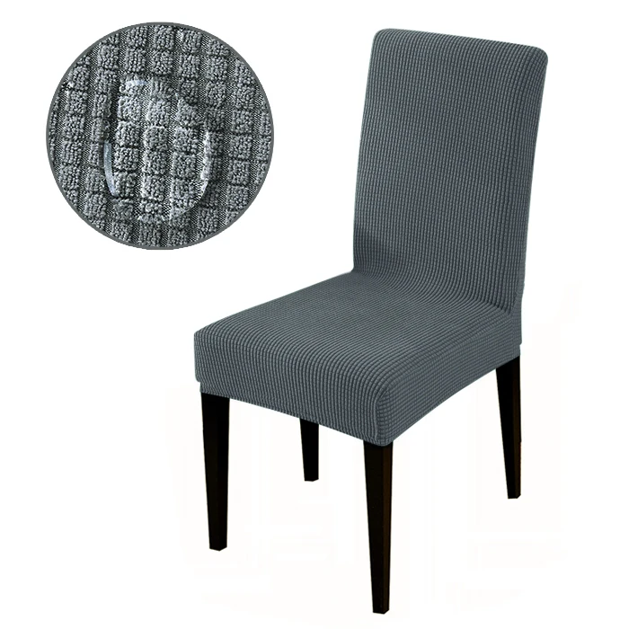 Водонепроницаемая ткань жаккард супер мягкие и маслостойкие чехлы на кресла стрейч чехлы для стульев Чехлы для гостиничного банкета анти-собака - Цвет: Grey