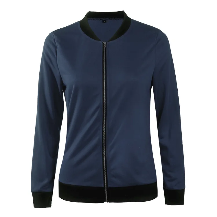 2017 fashion women's European and American style autumn simple small jacket jacket special wine red green black blue big yards (9)